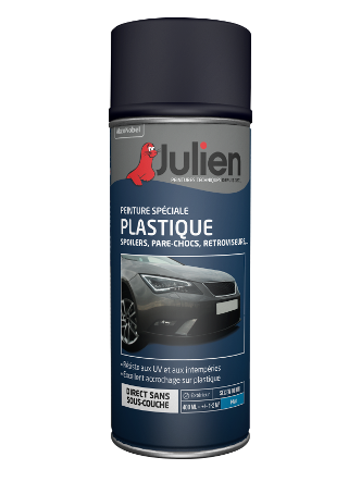 Peinture aérosol carrosserie special plastique Julien mat noir mat